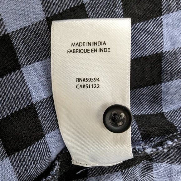 BeachLunchLounge Blue Black Checker Roberta Bell Sleeve Gingham Check Top - Picture 6 of 9